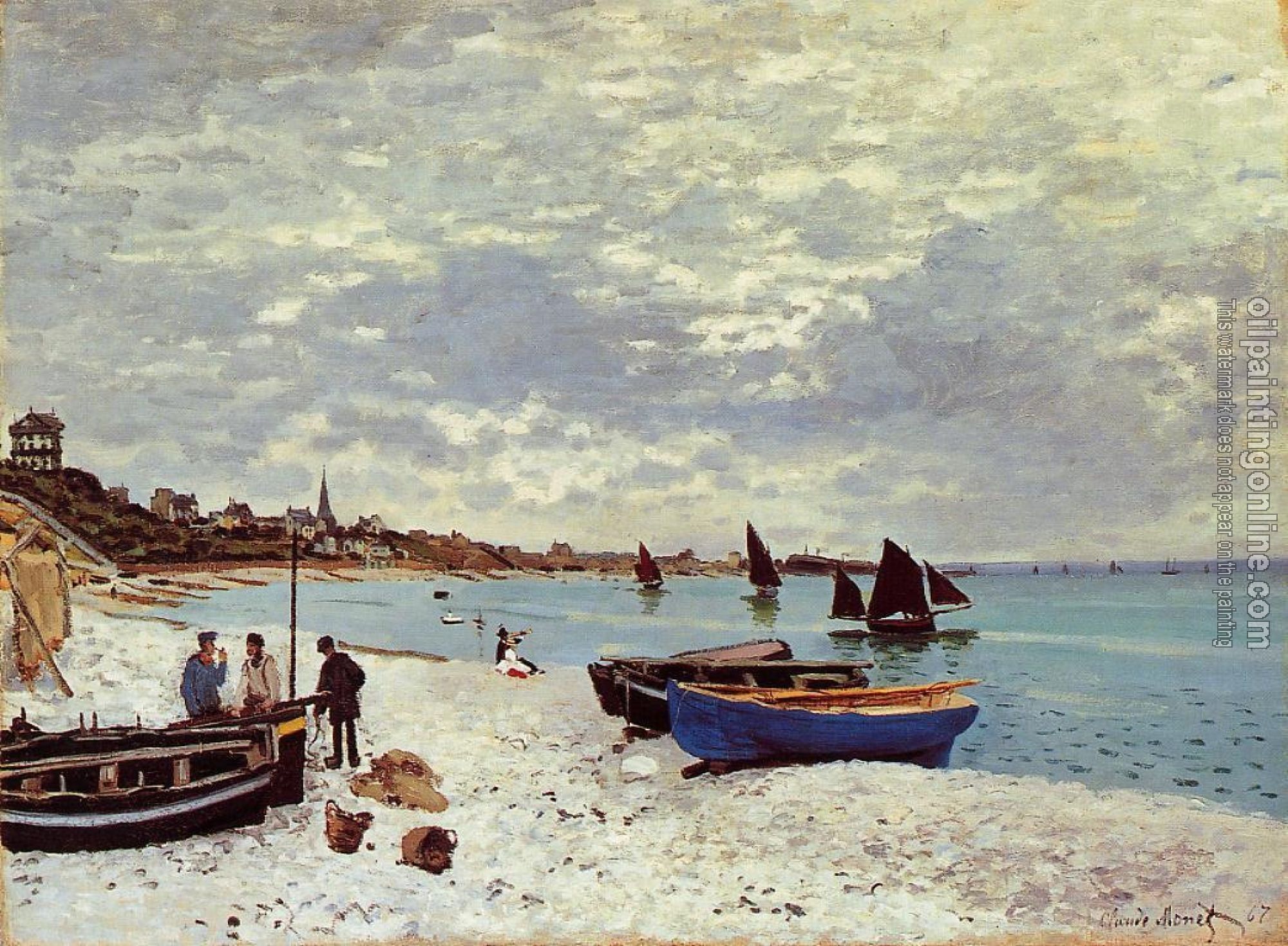 Monet, Claude Oscar - The Beach at Sainte-Adresse